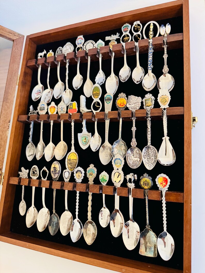 Shdo Spoon Vintage Souvenir Spoon Collection W/ Display Case | Mid Century Wall ...