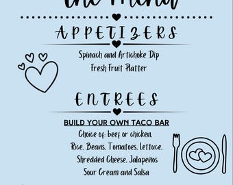 Menú de boda sencillo