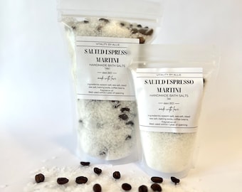 Handmade Bath Salts/ Espresso Martini/ Cocktail Inspired/ 5oz/ 14oz/ Gift Idea/ Spa Present/ Bath Gift/ Relax/ Self-Care/ For Her