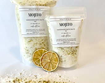Handmade Bath Salts/ Mojito/ Cocktail Inspired/ 5oz/ 14oz/ Gift Idea/ Spa Present/ Bath Gift/ Relax/ Self-Care/ For Her