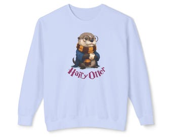 Harry Otter Sweatshirt | Whimsical Otter Crewneck, Animal Art, Cozy Cotton Pullover