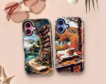 Birthday Gift For Book Fan: Book Lover iPhone 17/16/15 Pro Max Case, Coffee And Book Lover