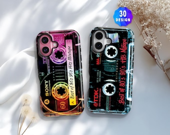Custom Retro Cassette Tape iPhone 17/16/15/14 Pro Case: Y2K 80s 90s Music Lover Gifts