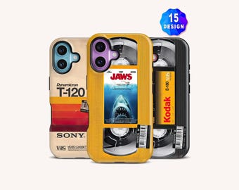 Custom Retro VHS Movie Tape MagSafe Phone Case: Vintage 80s 90s Film Accessories iPhone 17/16/15 Pro Max Case