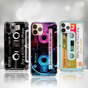 Presentes vintage para a mãe, capa de telefone com fita cassete mixtape personalizada retrô dos anos 80, presentes retrô para ela, capa MagSafe para iPhone 15 14 13, Samsung S24