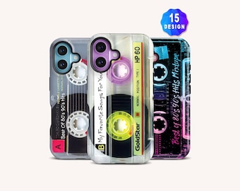 Custom Retro Mixtape Cassette Tape Phone Case:  iPhone 17/16/15/14 Pro Nostalgia 80s 90s Gifts