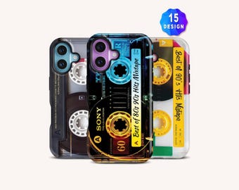 80s 90s Custom Vintage Cassette Tape Mixtape Phone Case: Retro Y2K Phone Case, Mom Dad Gift Ideas