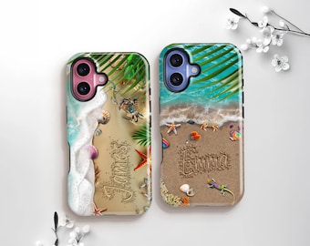 Custom Name Gifts For iPhone 17/16/15 Pro : Personalized Unique Gift for Teen Girls Beach Case