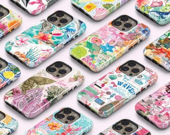 Italian Summer Beach Collage Phone Case: Pink Coquette Preppy iPhone 17/16/15/14 Pro Case