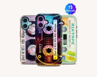 Custom Retro Cassette Tape Phone Case: 80s 90s Vintage Mixtape Design for iPhone 17/16/15/14/13 pro