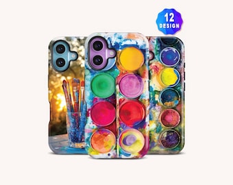 Watercolor Paint Palette MagSafe iphone 17/16/15/14 Pro Max Case: Art Lover Gift