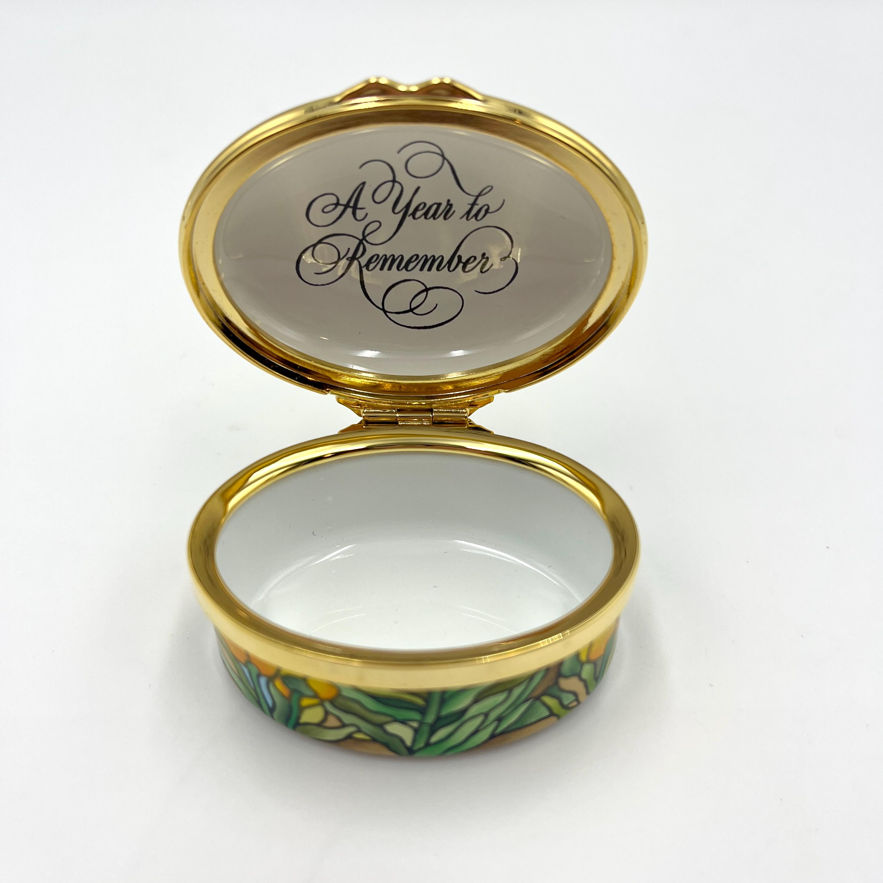 Halcyon Days Enamel Box “A Year to Remember” 2006 English, Yellow
