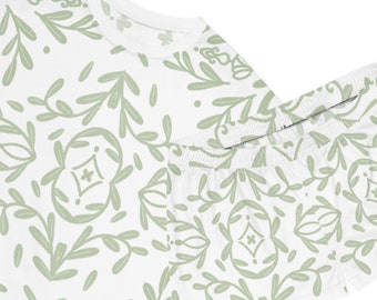 Women's Green Toile Short Pajama Set