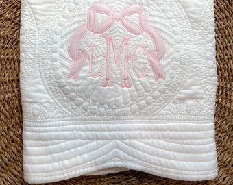 Monogrammed Heirloom Baby Quilt