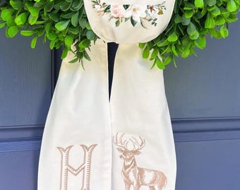 Sportsman deer wreath sash