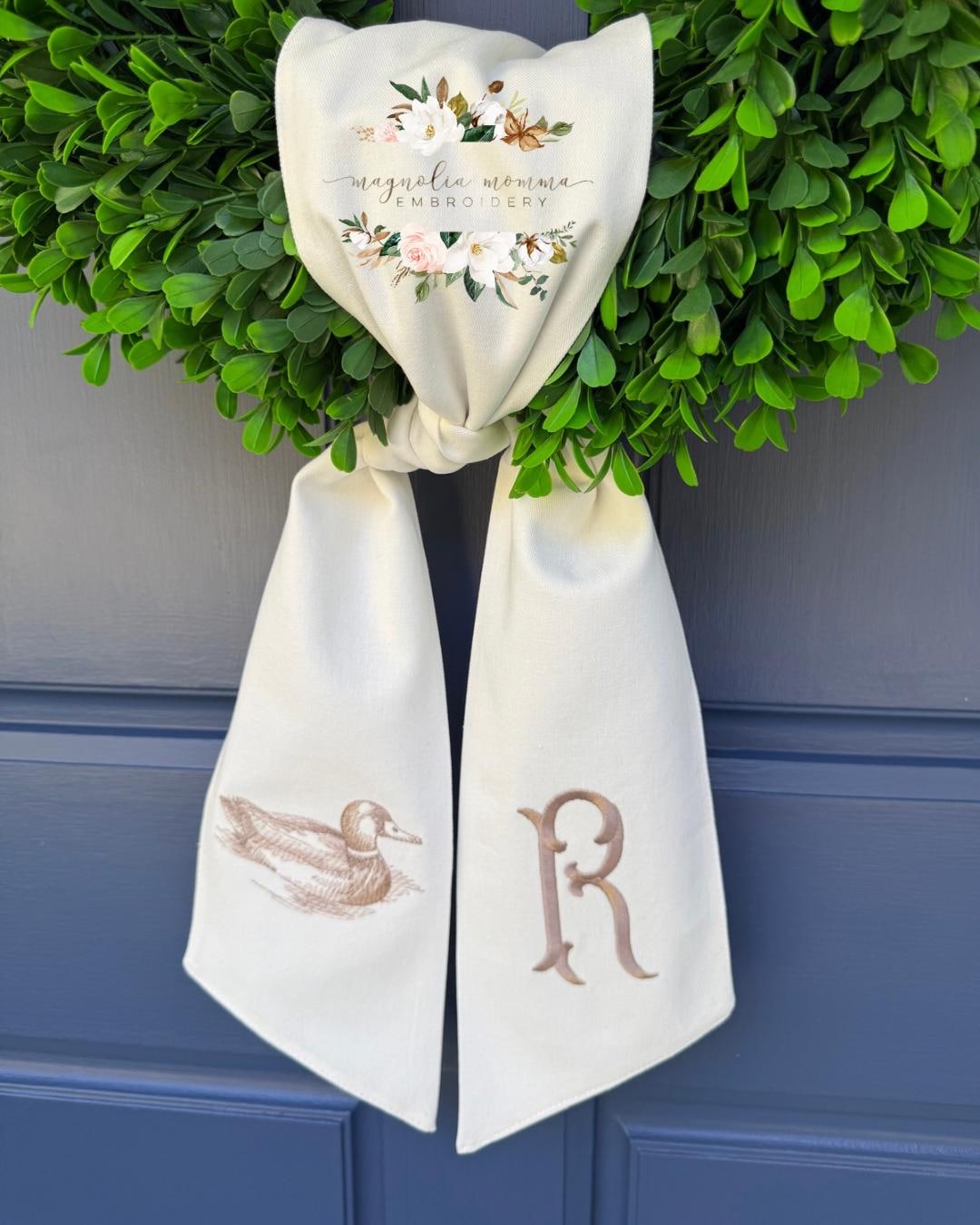 Mallard duck wreath sash