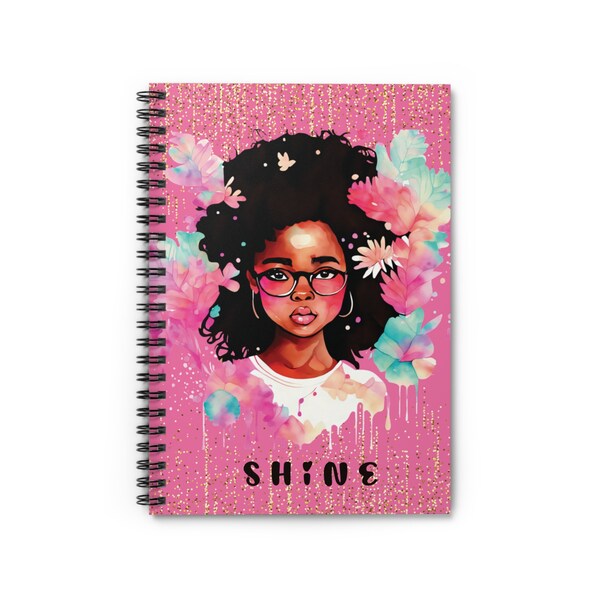 Shine Bright Spiral Notebook | Tween Girls Gift | Sketchbook | Girls Notebook | School Notes | Party Favor | Girls Birthday Gift