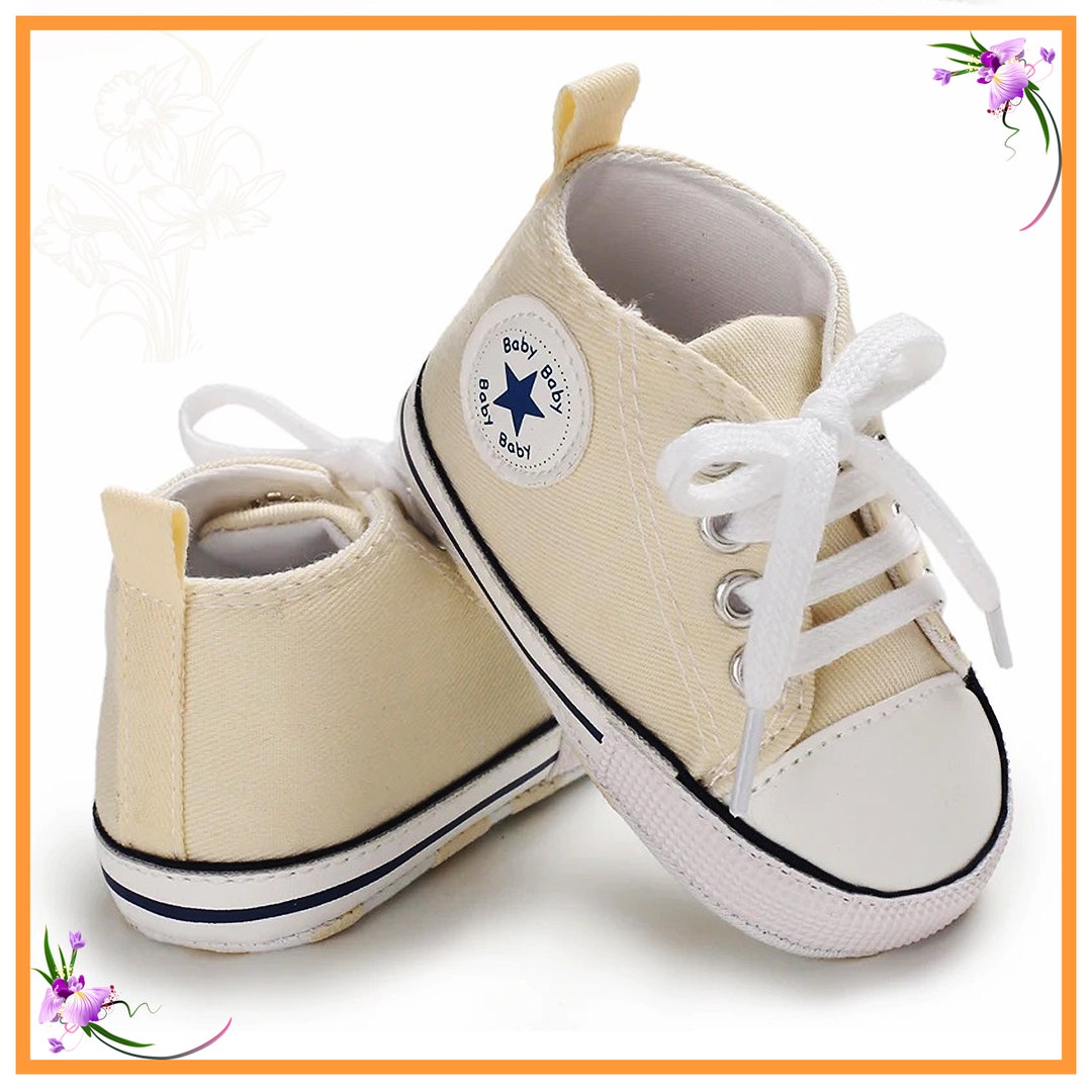 Beige Baby Boy Shoes, Baby Sneakers, Baby Girl Sneakers, Like Converse ...