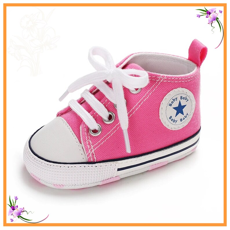 Pink Baby Shoes, Pink Baby Boots, Pink Sneakers, Crawling Baby Girl ...