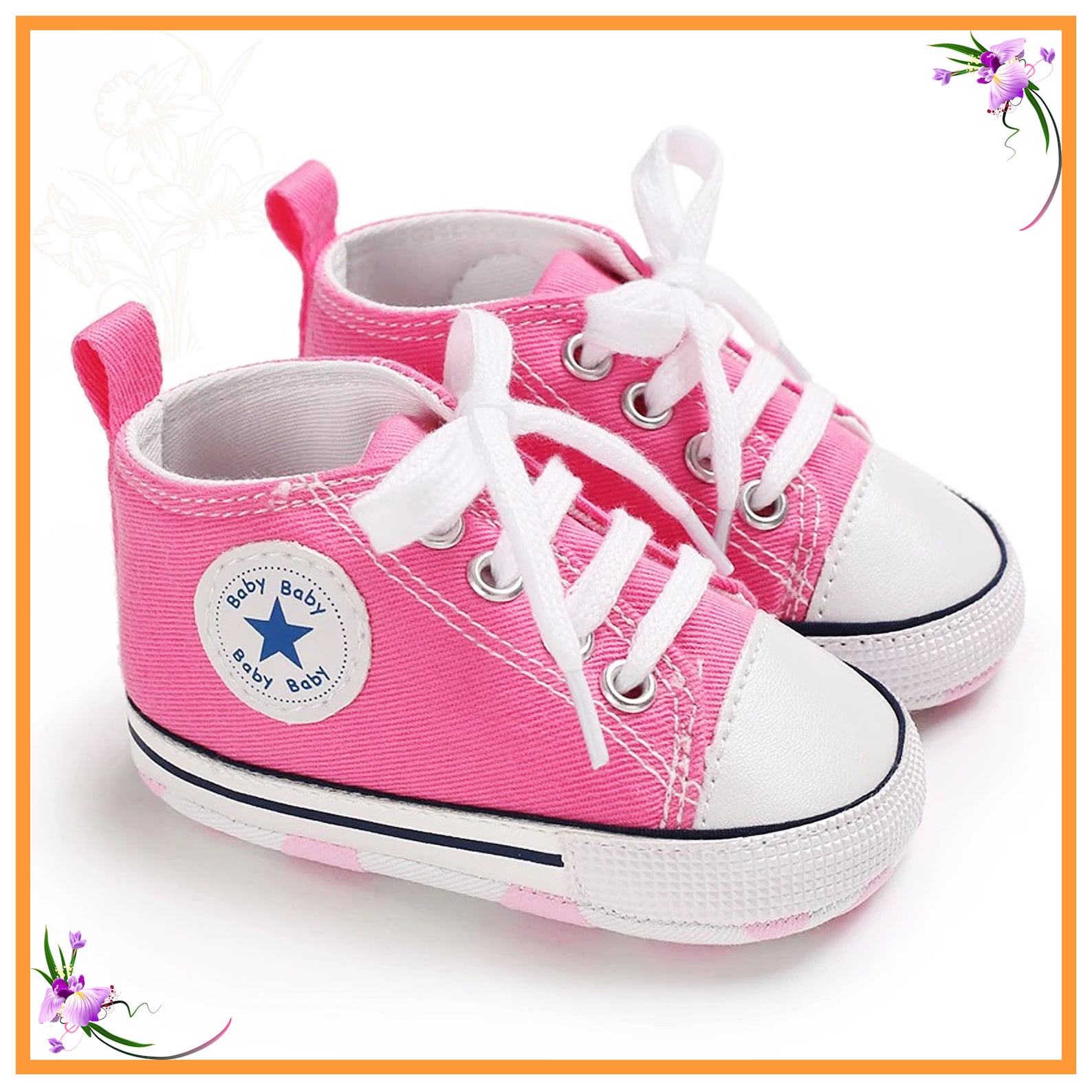 Pink Baby Shoes, Pink Baby Boots, Pink Sneakers, Crawling Baby Girl ...