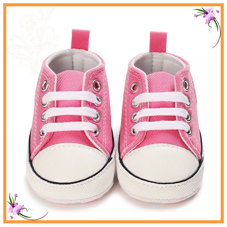 Pink Baby Shoes, Pink Baby Boots, Pink Sneakers, Crawling Baby Girl ...