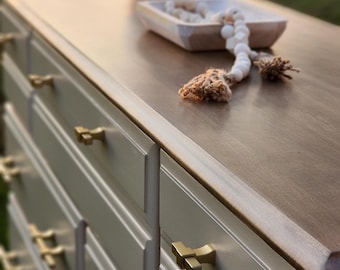 SOLD | Refinished Solid Wood 7 Drawer Dresser