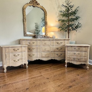 vintage thomasville 9 drawer dresser MCM Tamerlane Lowboy / Credenza Vintage Thomasville Paoletti Faux Bamboo