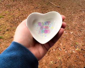 Best Mom Ever Trinket Dish - Glitter Sparkle Ceramic - Mother’s Day Gift