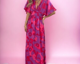 Maxi Floral Dress for that Winter Vacation, Warm Nights, Valentines