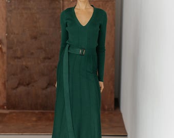emerald green sweater dress women Amsale Bridesmaid Dress Magda GB179A Maternity Dress Buttercup main image 1