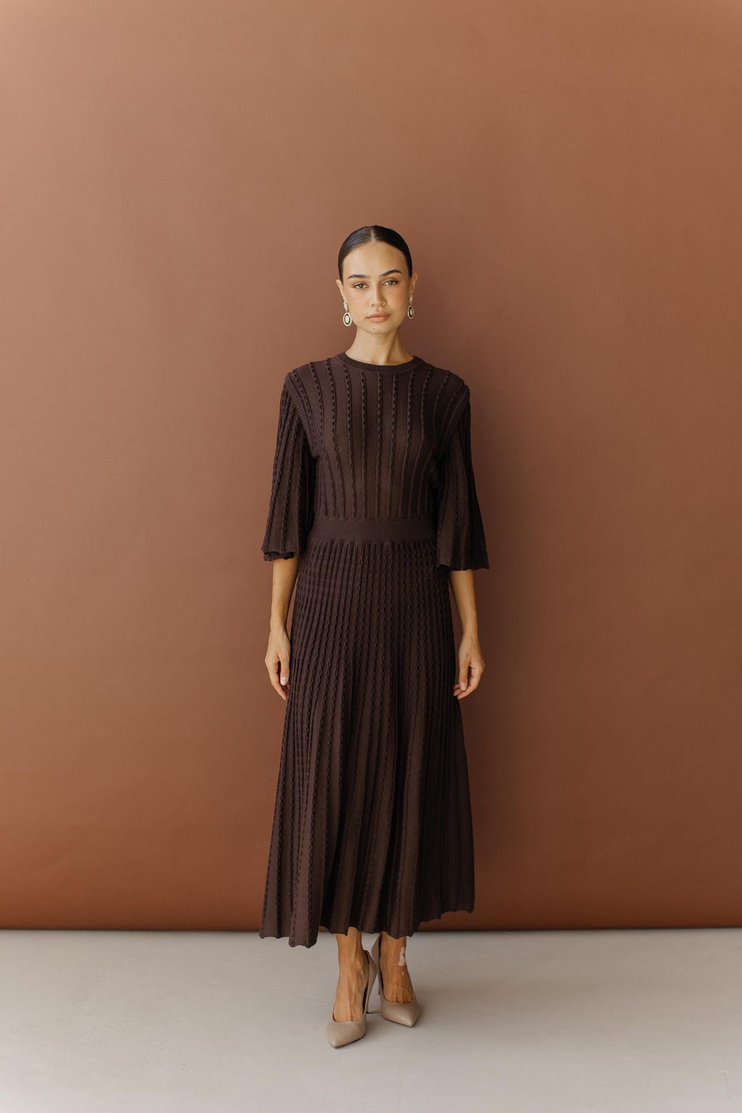 chocolate brown cotton dress Solid Chocolate Brown Maxi Dress