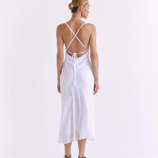 Cowl Dress With Back Tie