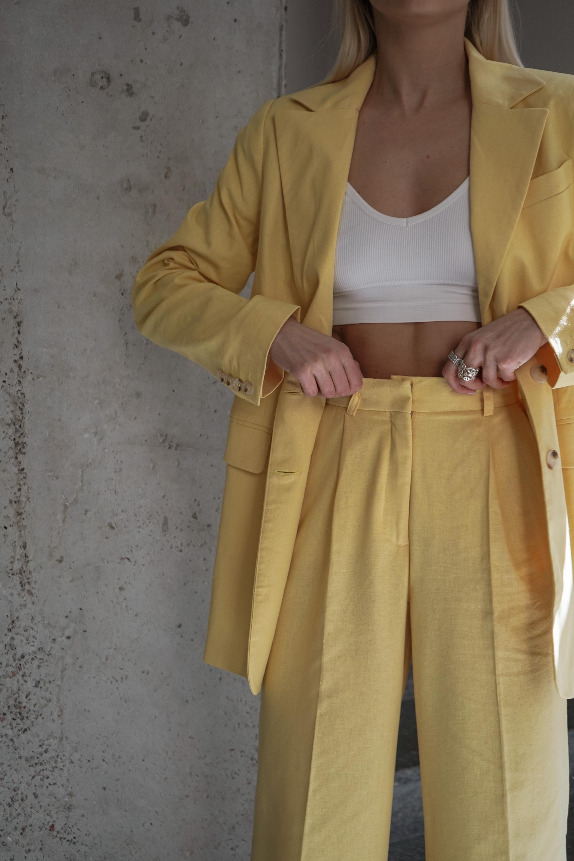ito fukuoka French Linen yellow pantsパンツ ito fukuoka French Linen yellow pantsパンツ