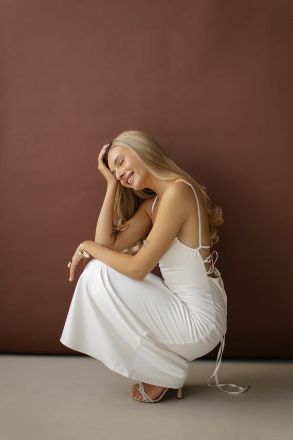 criss cross backless maxi dress Elegant Satin Maxi Dress Deep V Neck Criss Cross Backless Mermaid Wedding