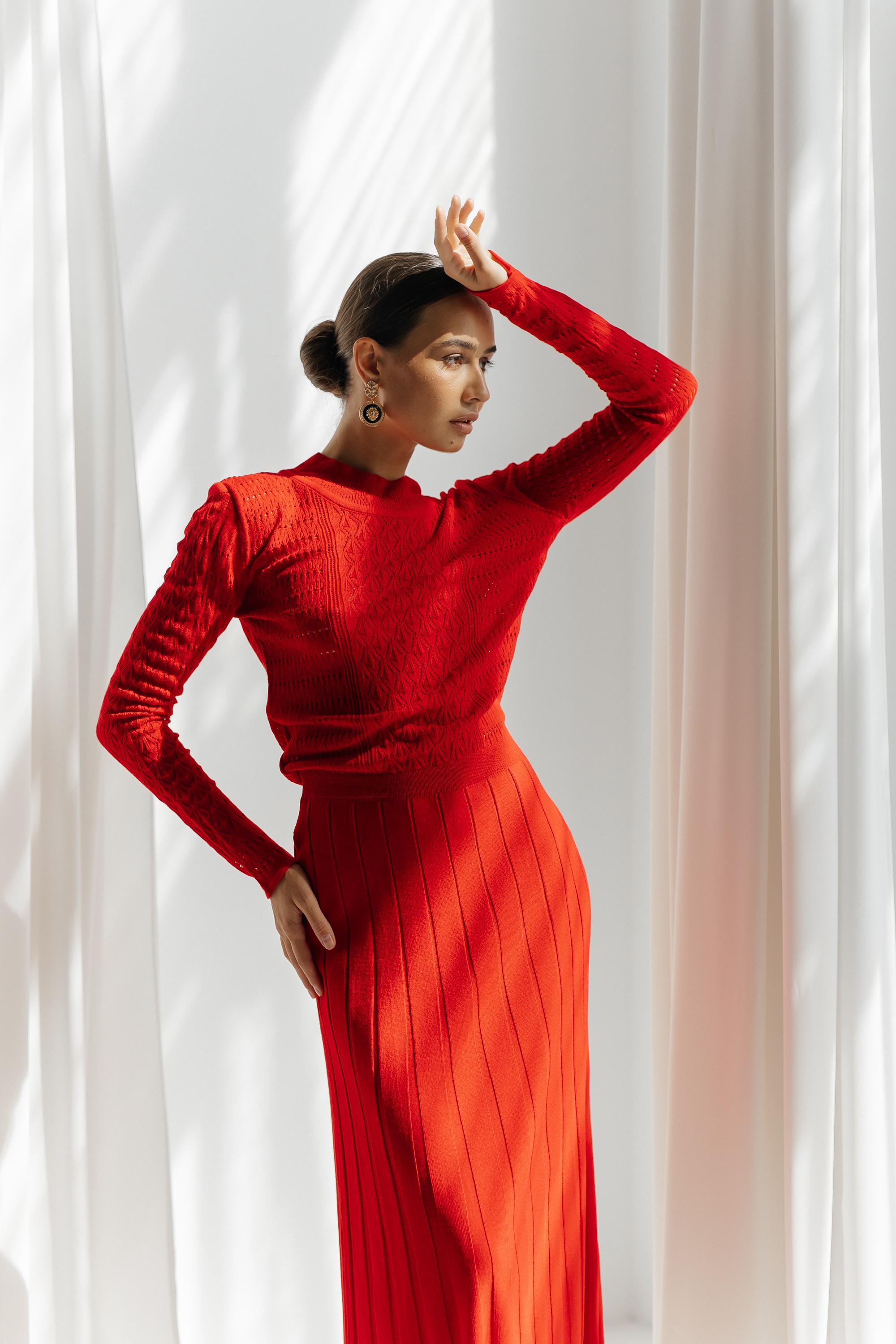 red pleated sweater dress Mock neck pleated panel sweater dress - Burgundy