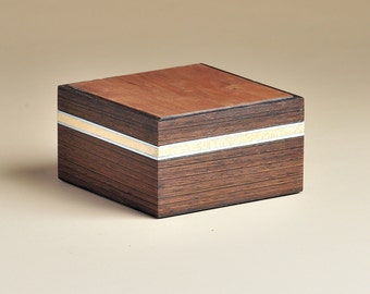 Wenge, Cherry with Maple and Metal Inserts Box