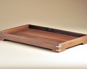 Walnut Tray With Metal Spline Inserts