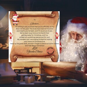 Carta de lista de buenos deseos para Papá Noel, carta de recuerdo para Papá Noel, edita e imprime desde casa Carta de lista de buenos deseos para Papá Noel, carta de Navidad para niños