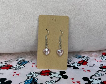 Pink Love Heart Earrings
