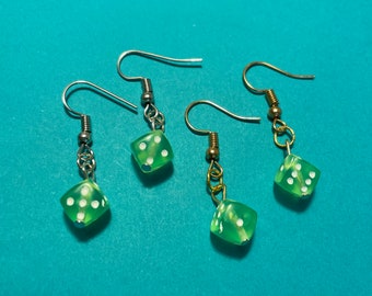 Green Dice Earrings