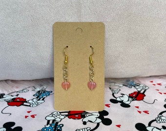 Dainty Pink Heart Earrings