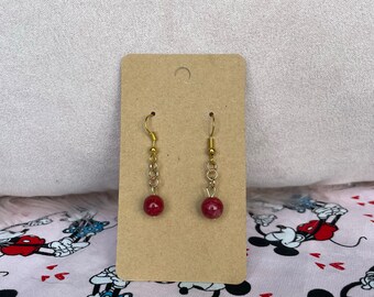 Strawberry Quartz Dangle Earrings