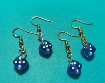 Royal Blue Dice Earrings