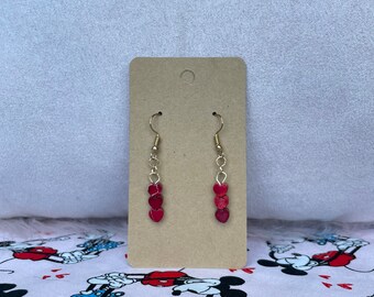 Red Heart Stack Earrings
