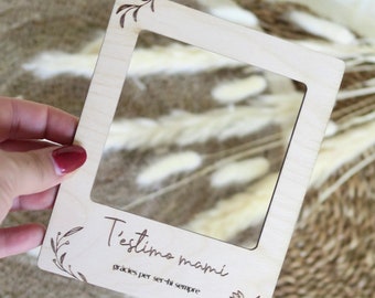 Personalized wooden polaroid photo frame, personalized wooden magnetic photo frame, emotional gift