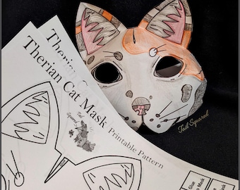 Printable Paper Therian Cat Mask Pattern
