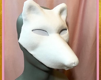 Canine Therian Mask Base - Felted and Ready to Paint