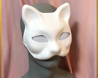Paper Mache Cat Base With Eye Mesh for Animal Masks