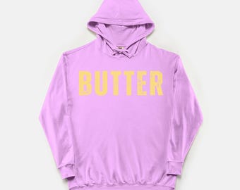 Butter Hoodie Vintage Wash Comfort Colors Lightweight Pullover Graphic Sweatshirt Buttery Soft Cotton Material Relaxed Fit Unisex