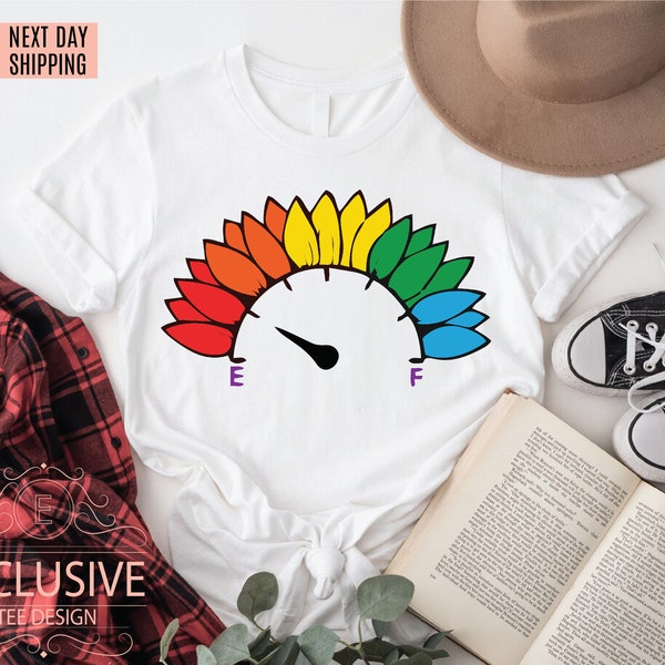 Fuel Gauge Flower LGBT Shirt, LGBT Flower Shirt, Cute Pride Shirt, Gay Rights Shirt, Rainbow Flower Shirt, Transgender Shirt, Lesbian Shirt